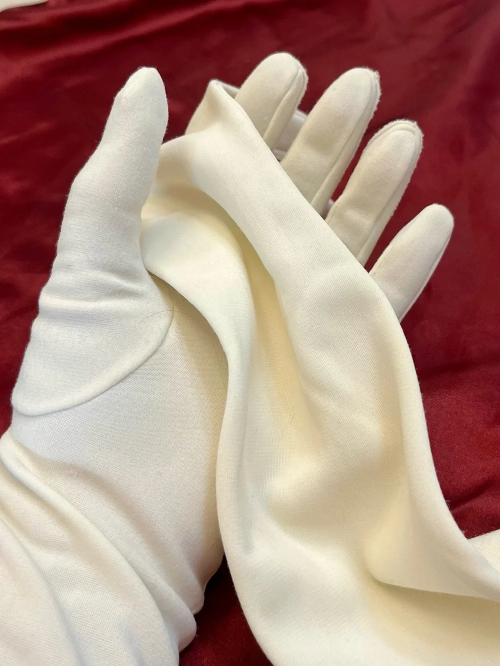 Vintage Ivory Double Woven Cotton Opera Gloves 1950s Bridal Long Evening Dress